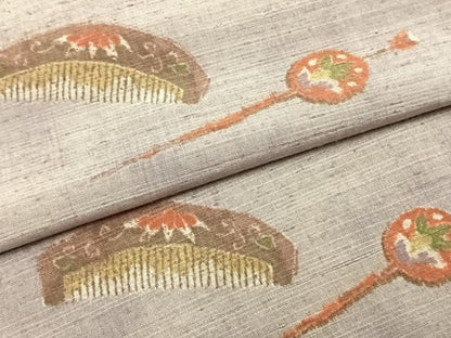 平和屋着物▽上質な紬 単衣 櫛 簪 正絹 逸品 AAAZ1725fy