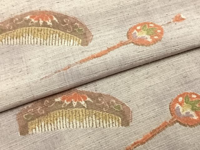 平和屋着物▽上質な紬 単衣 櫛 簪 正絹 逸品 AAAZ1725fy