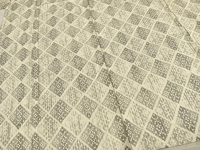 平和屋着物▽上質な小紋 単衣 幾何学文様 正絹 逸品 AAAZ1726fy