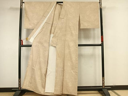 平和屋着物▽本塩沢 単衣 110亀甲 南天文 証紙付き 正絹 逸品 AAAZ1727fy