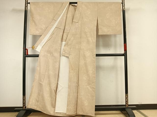 平和屋着物▽本塩沢 単衣 110亀甲 南天文 証紙付き 正絹 逸品 AAAZ1727fy