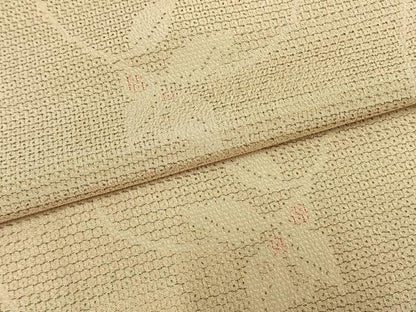 平和屋着物▽本塩沢 単衣 110亀甲 南天文 証紙付き 正絹 逸品 AAAZ1727fy