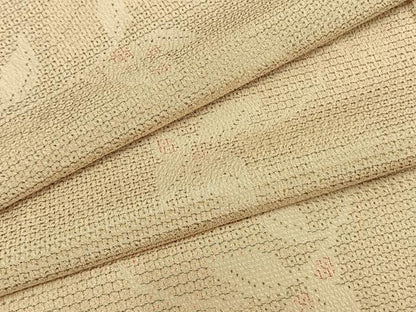 平和屋着物▽本塩沢 単衣 110亀甲 南天文 証紙付き 正絹 逸品 AAAZ1727fy
