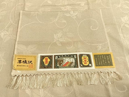 平和屋着物▽本塩沢 単衣 110亀甲 南天文 証紙付き 正絹 逸品 AAAZ1727fy