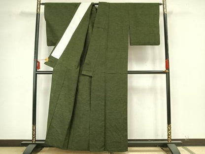 平和屋着物▽上質な紬 単衣 霞文 正絹 逸品 AAAZ1728fy