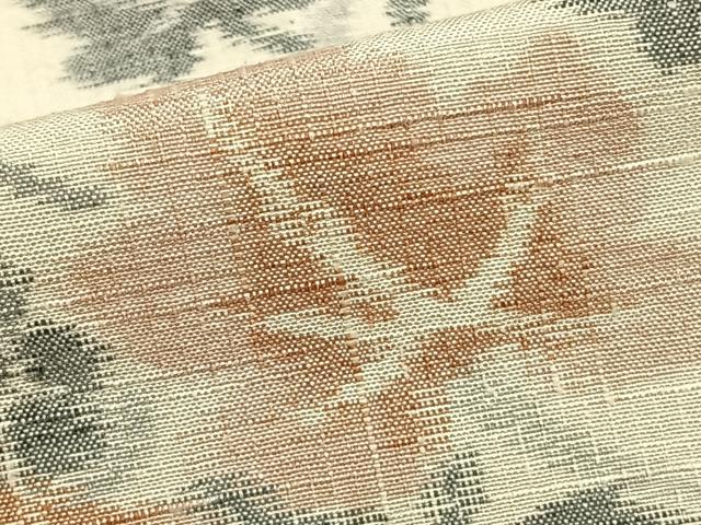 平和屋着物▽上質な紬 単衣 葡萄文 正絹 逸品 AAAZ1730fy