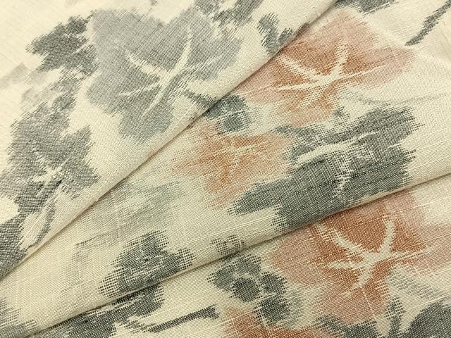 平和屋着物▽上質な紬 単衣 葡萄文 正絹 逸品 AAAZ1730fy