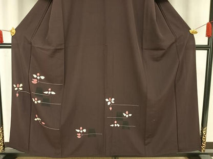 平和屋着物▽訪問着 単衣 枝葉文 正絹 逸品 AAAZ1734fy