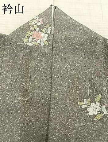 平和屋着物▽小紋 単衣 草花文 洗える着物 AAAZ1735fy