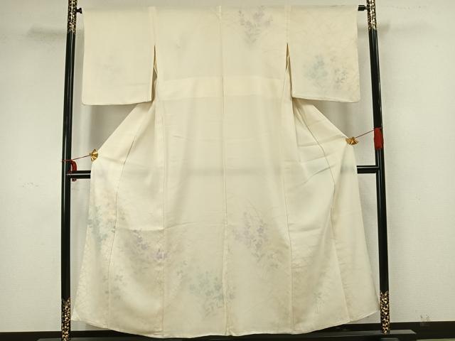 平和屋着物▽訪問着 無双 紗袷 紗×絽 手描き 草花文 金糸 正絹 逸品 AAAZ1736fy