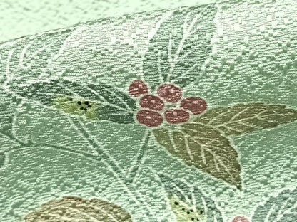 平和屋着物▽京加賀友禅　百貫達雄監修　訪問着　単衣　南天文　正絹　逸品　AAAZ1737fy
