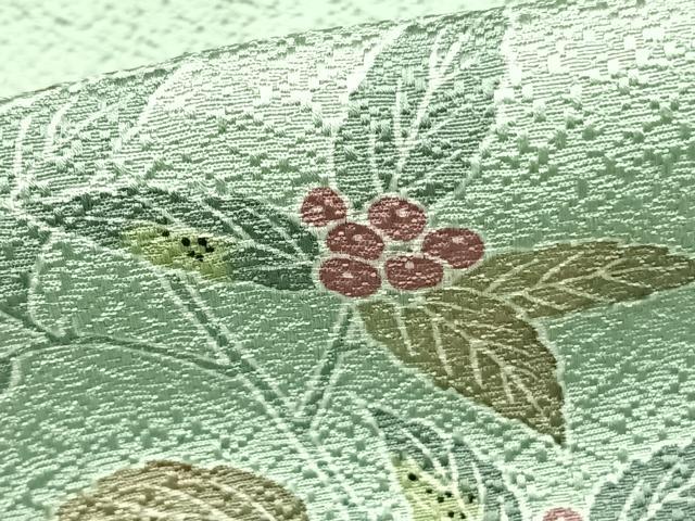 平和屋着物▽京加賀友禅　百貫達雄監修　訪問着　単衣　南天文　正絹　逸品　AAAZ1737fy