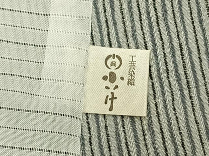 平和屋着物▽小紋　単衣　縞　洗える着物　未使用　AAAZ1741fy