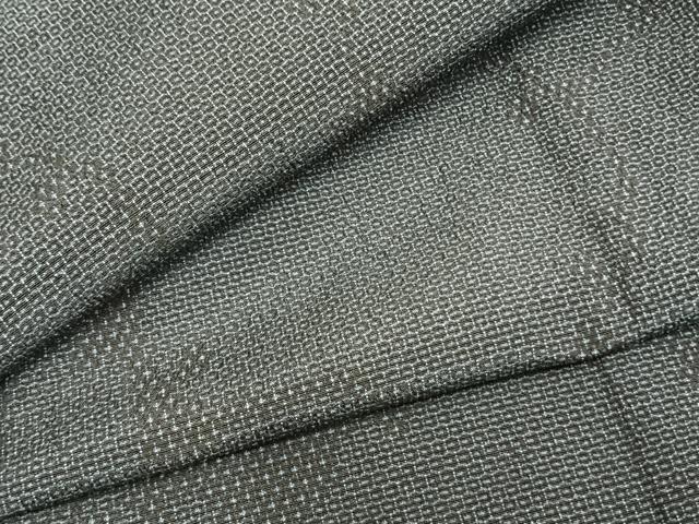 平和屋着物▽本塩沢 単衣 110亀甲 雪輪文 正絹 逸品 AAAZ1743fy