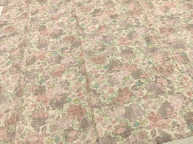 平和屋着物▽小紋 単衣 草花文 AAAZ1748fy