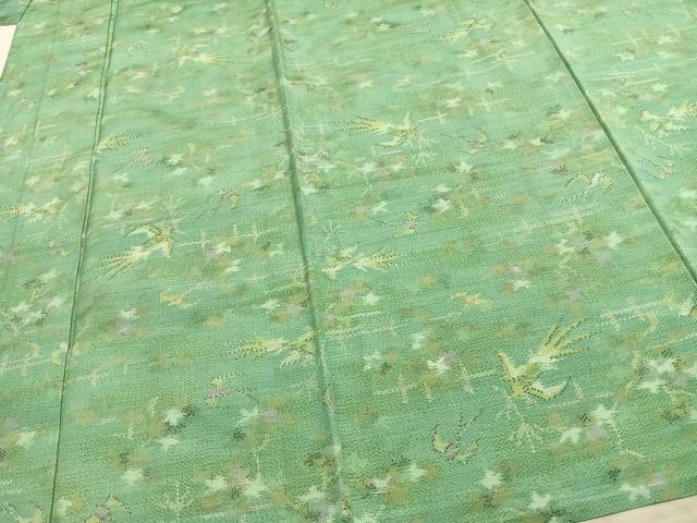 平和屋着物▽上質な紬 単衣 飛鳥文 正絹 逸品 AAAZ1750fy