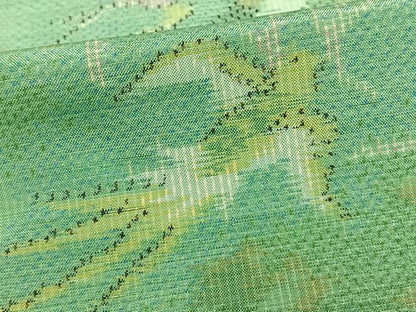 平和屋着物▽上質な紬 単衣 飛鳥文 正絹 逸品 AAAZ1750fy