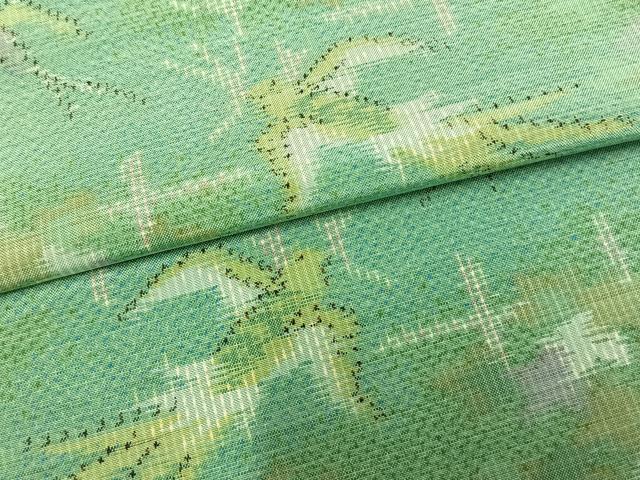 平和屋着物▽上質な紬 単衣 飛鳥文 正絹 逸品 AAAZ1750fy