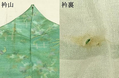 平和屋着物▽上質な紬 単衣 飛鳥文 正絹 逸品 AAAZ1750fy