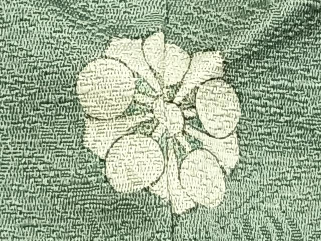平和屋着物▽上質な色無地 単衣 草花地紋 裏葉柳色 正絹 逸品 AAAZ1752fy