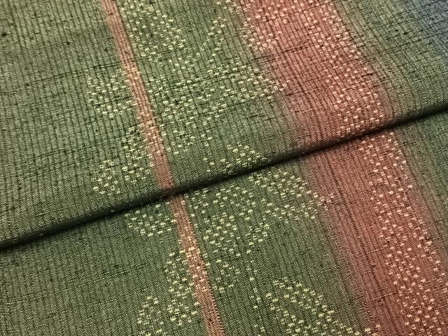 平和屋着物▽上質な紬 単衣 間道 正絹 逸品 AAAZ1754fy
