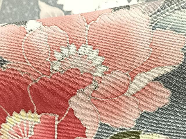 平和屋着物▽訪問着 単衣 作家物 草花文 正絹 逸品 AAAZ1757fy