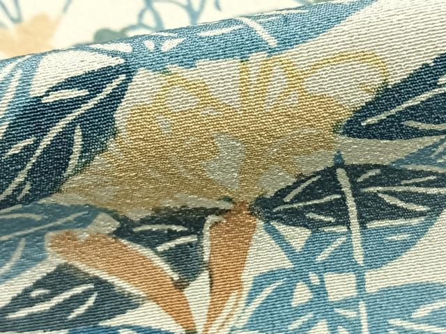 平和屋着物▽上質な小紋 単衣 型染め 草花文 正絹 逸品 AAAZ1759fy