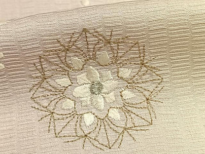 平和屋着物▽訪問着　単衣　刺繍　吉祥花文　暈し染め　金銀糸　正絹　逸品　AAAZ1760fy