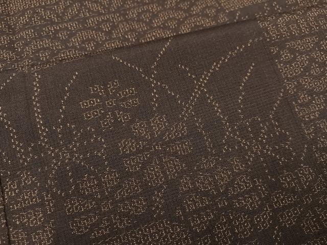 平和屋着物●結城紬　100亀甲　吉祥草花文　正絹　逸品　AAAZ1764ph