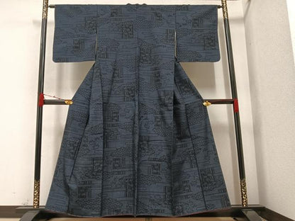 平和屋着物●結城紬 吉祥草木文 正絹 逸品 未使用 AAAZ1765ph