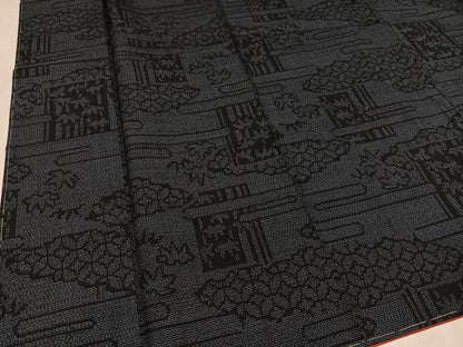 平和屋着物●結城紬 吉祥草木文 正絹 逸品 未使用 AAAZ1765ph