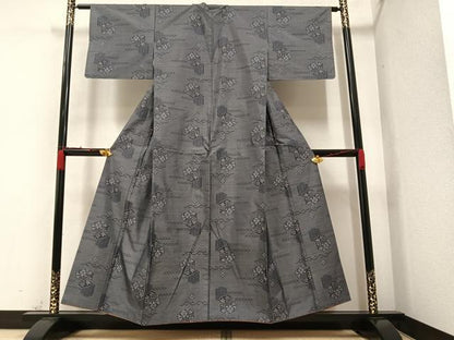 平和屋着物●本場村山大島紬 亀甲草花文 正絹 逸品 AAAZ1770ph