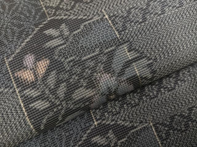 平和屋着物●本場村山大島紬 亀甲草花文 正絹 逸品 AAAZ1770ph
