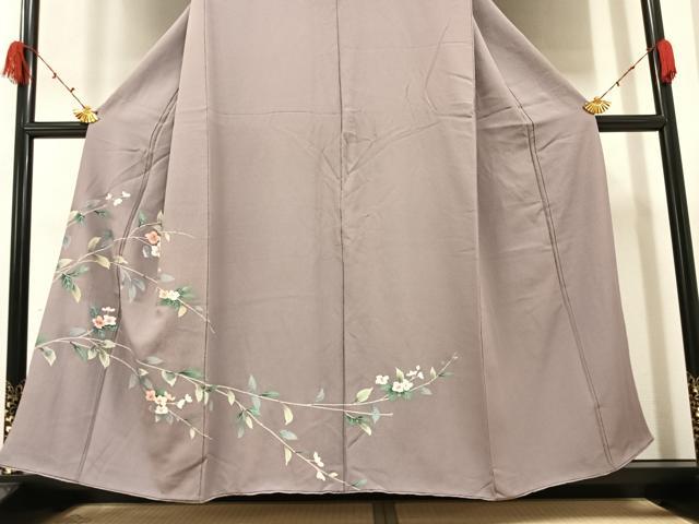 平和屋着物●訪問着 手描き 枝花文 正絹 逸品 AAAZ1778ph