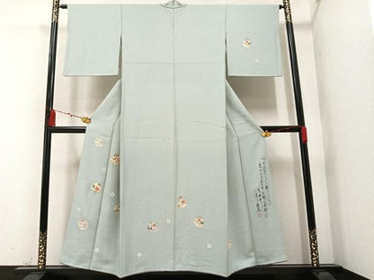 平和屋着物●英王室献上友禅作家　木下勝功　訪問着　花鞠文　金彩　正絹　逸品　AAAZ1783ph