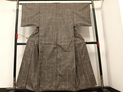 平和屋着物●本場大島紬 一元7マルキ 総絣 波文 正絹 逸品 AAAZ1784ph
