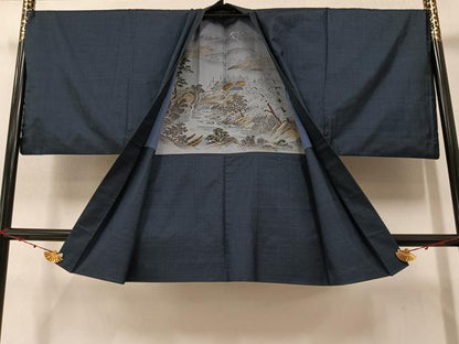 平和屋着物●男性 本場大島紬 アンサンブル 100亀甲 総詰め やまと誂製 松山茂治作 正絹 逸品 AAAZ1785ph