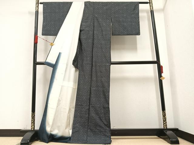 平和屋着物●本場大島紬　花づくし　正絹　逸品　AAAZ1787ph