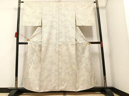 平和屋着物●本場染大島紬　草花文　正絹　逸品　AAAZ1792ph