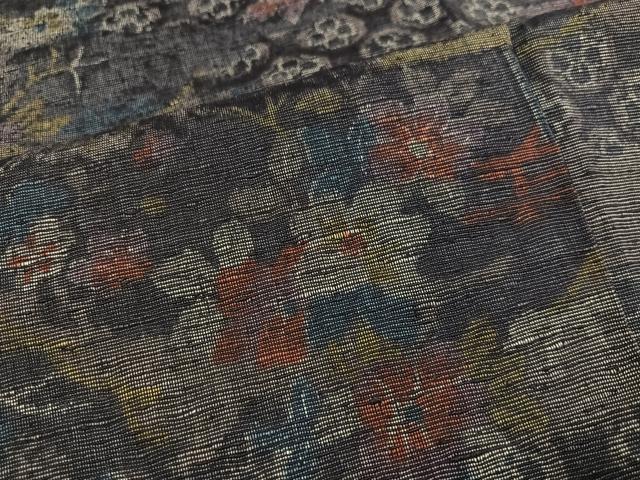 平和屋着物●上質な紬 草花文 正絹 逸品 未使用 AAAZ1804ph