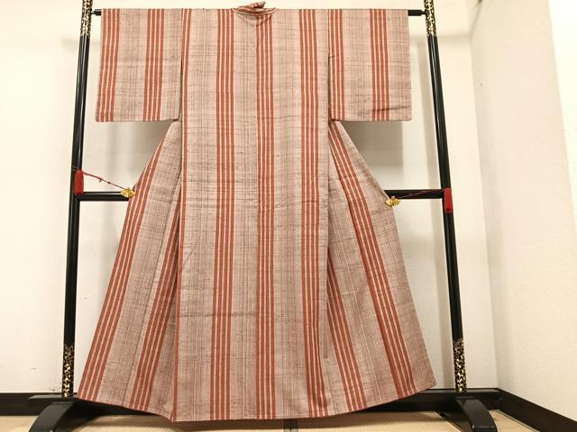平和屋着物●上質な紬 間道 正絹 逸品 未使用 AAAZ1807ph