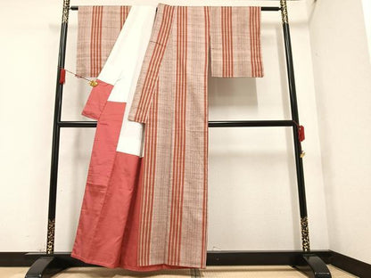 平和屋着物●上質な紬 間道 正絹 逸品 未使用 AAAZ1807ph