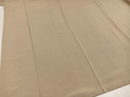 平和屋着物●上質な色無地　白橡色　正絹　逸品　AAAZ1809ph