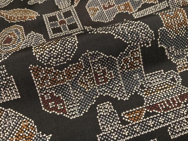 平和屋着物●本場染大島紬 器物文 正絹 逸品 AAAZ1810ph