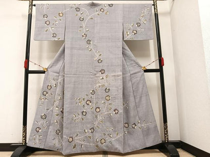 平和屋着物●訪問着 紬地 辻が花 手描き 絞り 正絹 逸品 AAAZ1832ph