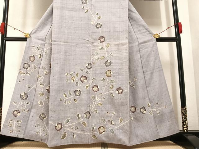 平和屋着物●訪問着 紬地 辻が花 手描き 絞り 正絹 逸品 AAAZ1832ph