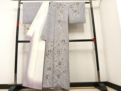 平和屋着物●訪問着 紬地 辻が花 手描き 絞り 正絹 逸品 AAAZ1832ph