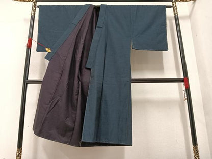 平和屋着物●男性 紬 アンサンブル 褐返色 正絹 逸品 未使用 AAAZ1923ph