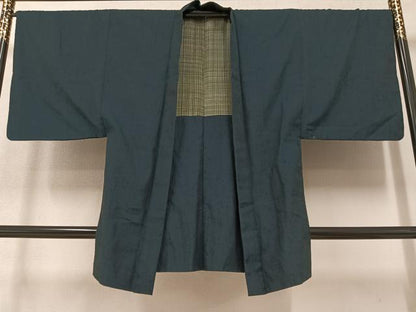 平和屋着物●男性 紬 アンサンブル 褐返色 正絹 逸品 未使用 AAAZ1923ph