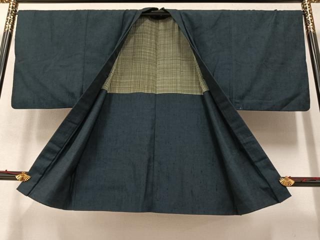 平和屋着物●男性 紬 アンサンブル 褐返色 正絹 逸品 未使用 AAAZ1923ph